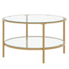 Glass Coffee Table w/ Storage Rack Modern Living Room Furniture Tea Coffee Table