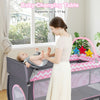 4 in 1 Infant Nursery Center with Bassinet & Changing Table Pink