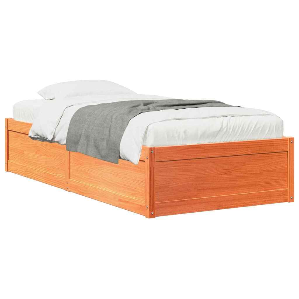 Bed Frame Wax Brown 90x200 Solid Wood Pine B5F0
