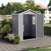 6x4.4FT Grey Plastic Shed Outdoor Garden Tools Storage House with 2 Doors Window