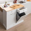 Tilt Out Trash Cabinet White Bin Holder with Drawers Storage Unit for Kitchen