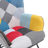 Solid Wood Rocking Chair Upholstered Linen/Velvet Fabric High Back Lounge Seat