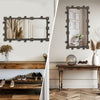 Vintage Rectangular Wall Mirror Metal Frame Slim Home Bedroom Bedside Hanging