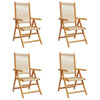 Reclining Garden Chairs 4 pcs Beige Solid Wood Acacia V7V9