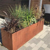 Large Plant Pot Corner Rust Planter Flowers Herb Corten Steel Tree Box Garden