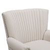 Upholstered Fabric Scalloped Wing Back Chair Armchair Lounge Sofa Fireside Seat