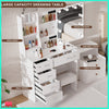 Modern Vanity Dressing Table Makeup Desk with LED Light Mirror Stool Drawer Set