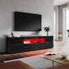 High Gloss Black TV Stand Cabinet Unit Shelves Storage RGB LED Cupboard 180cm