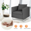 Upholstered Single Sofa Chair Grey PU Leather Leisure Single Armchair w/Pillow
