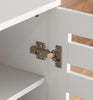 3 Door Shoe Storage Cabinet White Wooden Rack Stand Cupboard Slatted Doors Oslo