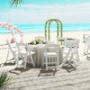 4 Pack Folding Chairs Dining Chair Set w/ Padded Seat & Back-White