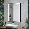 LED Bathroom Mirror 800x600 with Black Frame Demister Pad Touch Sensor Dimmable