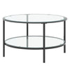 Contemporary Coffee Table 2-Tier Glass Center Table Large Side Table Living Room
