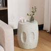 Outdoor Lightweight Concrete Finish Accent Side Table Drum Sofa Corner Table Dec