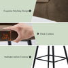 Set of 2 Bar Stools Faux Leather Back Upholstered Metal Legs Barstool Pub Chair