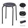 6X Stackable Round Steel Stools Backless Nesting Stool Black Flexible Seating