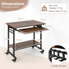 Rolling Computer Desk Home Office PC Workstation Laptop Table w/ Keyboard Tray