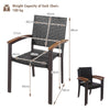 Set of 2 Outdoor PE Wicker Stackable Chairs Patio Dining Chairs-Brown