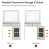 LED Dressing Mirror Makeup Table with Stool Vanity Unit Set Cabinet Adjustable