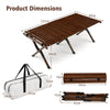 Outdoor Portable Picnic Table Roll Up Camping Table Bamboo Folding Table w/Bag
