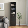 Freestanding Bathroom Storage Cabinet with 3 Open Shelves & Door Cabinet Black
