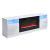 Modern TV Stand 178cm Unit Cabinet w/ Electric Fireplace & 12 Colour LED Light