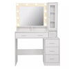 2 in1 Dressing Table with LED Lights Mirror 5 Drawers Socket Vanity Make up Desk