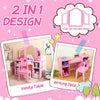 Kids 2-in-1 Princess Makeup Vanity Set with Removable Tri-Folding Mirror