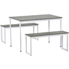 3-Piece Dining Table Set Table with Sturdy Metal Frame for Kitchen, Dining Room