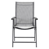 Garden Table Folding Mesh Chair Balcony Coffee Bistro Furniture w/ Umbrella Hole
