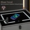 LED Bedside Table 2 Drawers Wireless Charging Nightstand Cabinet Storage Modern