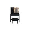 Dressing Table with LED Lights Mirror Vanity Set Makeup Storage 2 Drawers Black