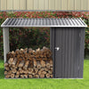Outdoor Log Store Firewood Rack Galvanized Steel Storage Shed Log Holder Shelter