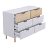 Modern Chest of Drawers Bamboo Storage Cabinet w/6 Drawers Home Floor Sideboard