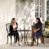 3 PCs Coffee Table Chairs Outdoor Garden Furniture Set w/ Umbrella Hole