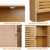 UK Large Bamboo Bathroom Cabinet Wall Mounted Kitchen Cabinet Cupboard Organizer
