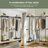 Industrial Pipe Clothes Rail Wall Mounted Garment Rack Rustic Wood Display Shelf