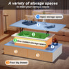 Lift Top LED Coffee Table with Storage Drawer Wooden Living Room Furniture White