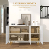 Modern Sideboard High Gloss Storage Cabinet White Gold Hairpin Legs Cupboard