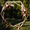 Dual-Hexagon Wooden Wedding Arch Backdrop Stand Archway Boho Party Arbor