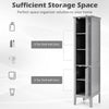 5-Tier Bathroom Floor Cabinet Tall Narrow Storage Cabinet Organizer w/Doors