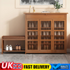Large Wooden Shoe Rack Shelf Shoes Cabinet With Soft Seat Bench Footwear Storage