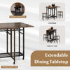3 Piece Dining Table Set Extendable Kitchen Table Folding Breakfast Table