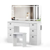 White Dressing Table LED Mirror 7 Drawers Stool Vanity Makeup Desk Set Bedroom