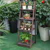 4 Tier Folding Ladder Shelf Bookcase Display Storage Rack Plant Stand
