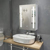 LED Bathroom Mirror Cabinet with Shaver Socket Demister Sensor Lights 600/ 700mm
