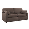 Dusk Cairo Chocolate Linen Feather Filled 2 Seater Sofa RRP l