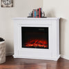 Electric Fireplace Insert LED Log Fire Flame White Surround Standing Heater Set