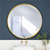 Large Round Wall Mounted Mirror Bathroom Bedroom Makeup Mirror Gold Metal Frame