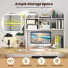Desktop Bookshelf Desk Hutch Shelf for Computer Monitor-White